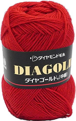 ダイヤモンド毛糸 ダイヤゴールド 毛糸 中細 col.605 レッド 系 50g 約200m 10玉セット