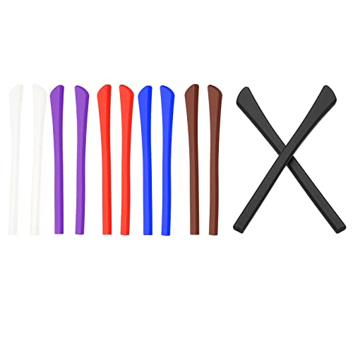 [PATIKIL] メガネエンドチップ 6ペア 眼鏡 アンチスリップ イヤーソックスピース チューブスリーブ シリコーン 角型薄型金属眼鏡脚用