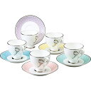 NARUMI(ナルミ) カップ ソーサー セット フェリシータ! コーヒー アソート 210cc 5客セット 96132-21755P