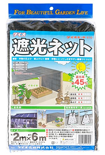 ダイオ化成 遮光ネット ダイオネット 610 カラミ織 黒 遮光率45% 2x6m