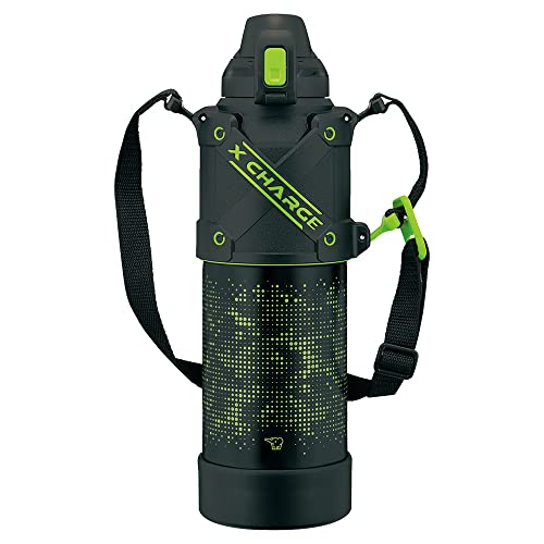 象印マホービン(ZOJIRUSHI) 水筒 シームレスせん スポーツタイプ 大容量 1.5L 直飲み ステンレスクールボトル ライムブラック せ