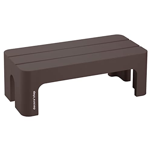 サンカ デコラステップ 踏み台 昇降ステップ台 ブラウン L 高さ20cm 広い足のせ部分と滑り止め加工 イ..