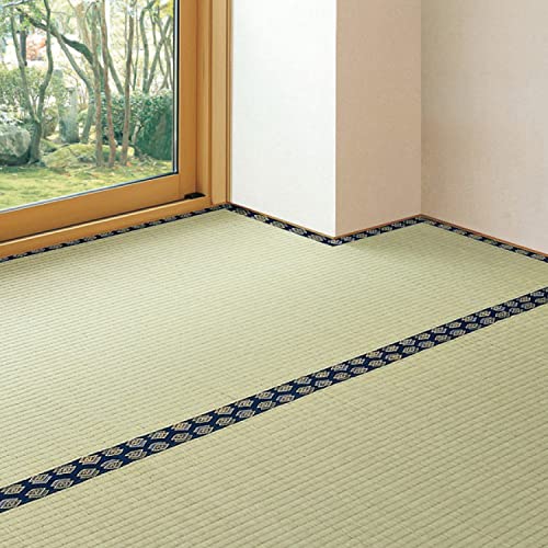 萩原 フリーカット上敷き い草カーペット 撥水 裏貼あり 縁補修テープ付き 本間2畳 ナチュラル