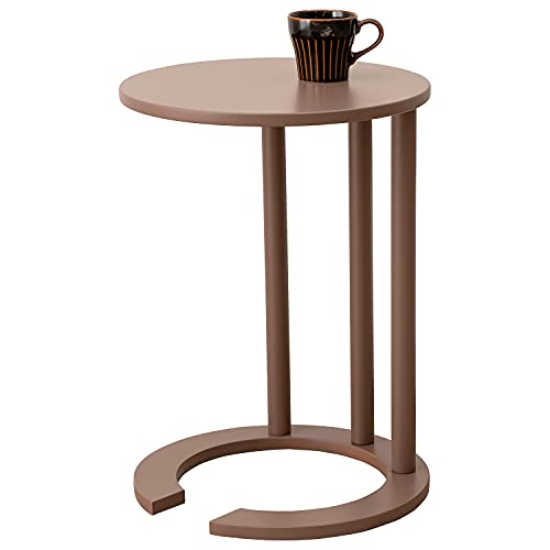 萩原(Hagihara) サイドテーブル ソファサイド テーブル 机 【すぐに手が届く】 ナイトテーブル 軽量 高さ56cm 丸 天然木 ブラウ