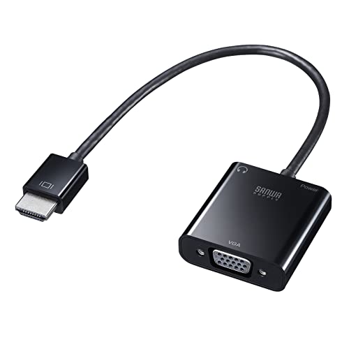 サンワサプライ(Sanwa Supply) HDMI-VGA変換アダプタ(オーディオ出力付き) AD-HD23VGA ブラック サンワサプライ(Sanwa Supply) HDMI-VGA変換アダプタ(オーディオ出力付き) AD-HD23VGA ブラック