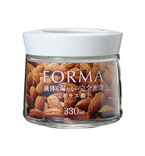 アスベル 密閉ガラスポット 「フォルマ」 ホワイト MG-330