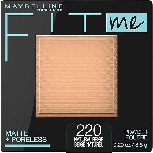 MAYBELLINE(メイベリン) フィットミー パウダーファンデーション 220 自然な明るさ(ピンク系) 化粧崩れ カバー力高い 毛穴カバー