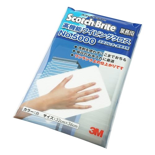 3M マイクロファイバー クロス ふきん 雑巾 高機能 業務用 白 スコッチブライト WC5000 WHI