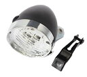 東川口商事 自転車 ヘッド ライト 砲弾型 3 LED レトロ クラシック デザイン 電池式 金具 付 (ブラック)