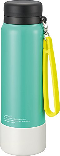 ピーコック 水筒 スポーツドリンク 対応 ラバー素材 専用ストラップ付 ステンレスボトル マグボトル ミントグリーン 1.0L AKD-RS10