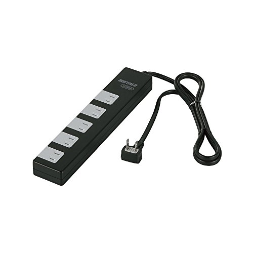 バッファロー BUFFALO 2ピン式電源タップ 10個口タイプ 雷サージ防止/集中スイッチ付 1.5m ブラック BSTAPSD21015BK