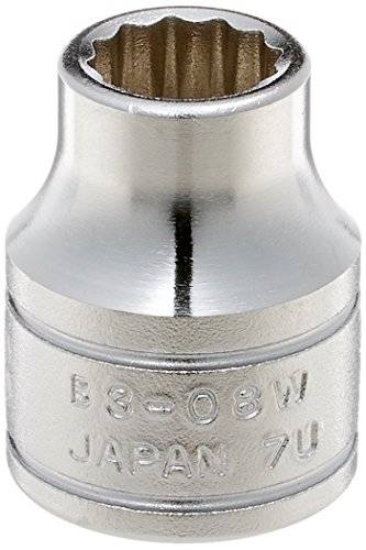 乐天商城 - 京都機械工具(KTC) ソケット 12角 B308W 対辺寸法:8×差込角:9.5×全長:22mm 1個