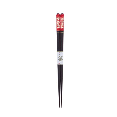 乐天商城 - イシダ 日本製 箸 アクリア 漆 切子 松葉 木製 (天然木) 赤 21.5cm