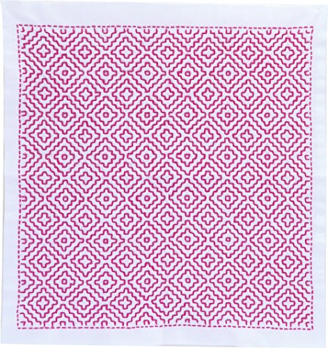 オリムパス製絲 刺し子キット 一目刺しの花ふきん 柿の花 SK-295