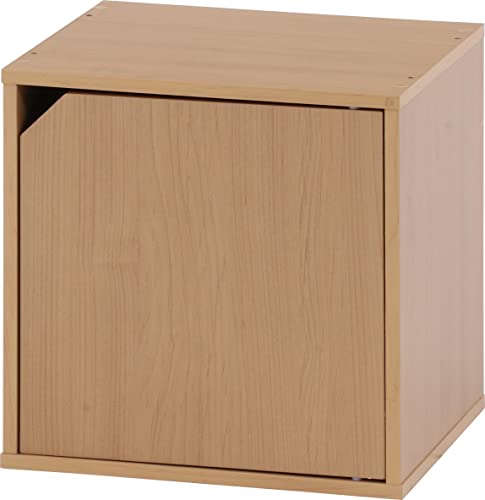 不二貿易(Fujiboeki) キューブボックス 扉付き 幅34.5×奥行29.5×高さ34.5cm ナチュ...