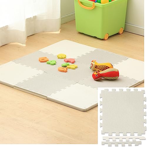 アイリスオーヤマ ジョイントマット 極厚1.8cm 30×30cm 9枚組 ノンホルムアルデヒド 洗える グレー / ホワイト JMRN-39