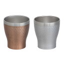 maebata サーモロックカップ ペア 真空断熱 二重構造 ステンレス リュクス ブロンズ&シルバー 290ml ギフトセット 29828