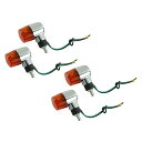 バイクパーツセンター(Bike Parts Center) メッキウインカー丸型 汎用 オレンジレンズ 4個セット