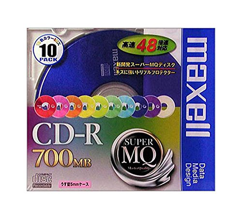 maxell データ用 CD-R 700MB 48倍速対応 カラーミックス 10枚 5mmケース入 CDR700S.MIX1P10S