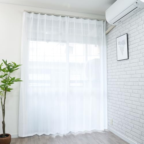 Double - cloth shop布や レースカーテン 1枚入 幅150 x 丈148cm UVカット 日中 外から見えにくい 断熱 保温 おしゃれ 洗える