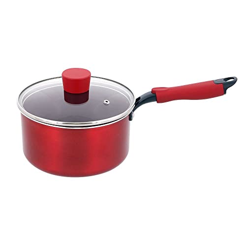 ベストコ 片手鍋 ソースパン 18cm レッド IH対応 NM-112 デリシャスサインエボルト