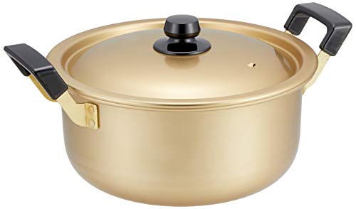 北陸アルミ 両手鍋 22cm [ガス火専用] 軽量 純しゅう酸 味づくし 日本製