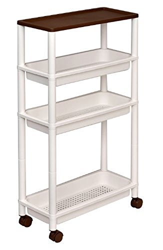 和泉化成 キッチンワゴン スリムワゴンT-4段・ブラウン 3998BR