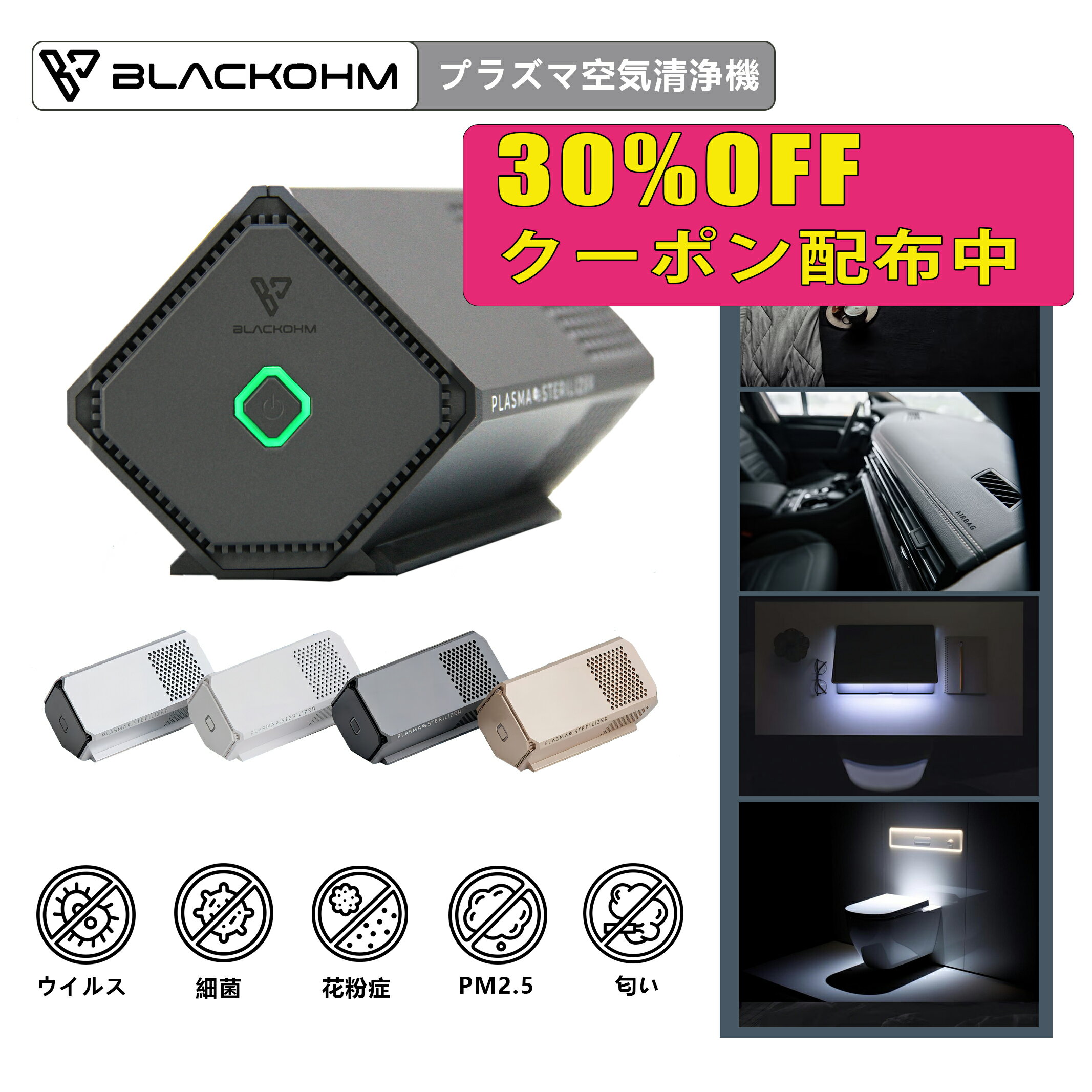 プラズマ 空気清浄機 イオン発生機 車載用 イオン発生器 卓上 USB ペット たばこ 脱臭 靴棚 花粉 フィ..