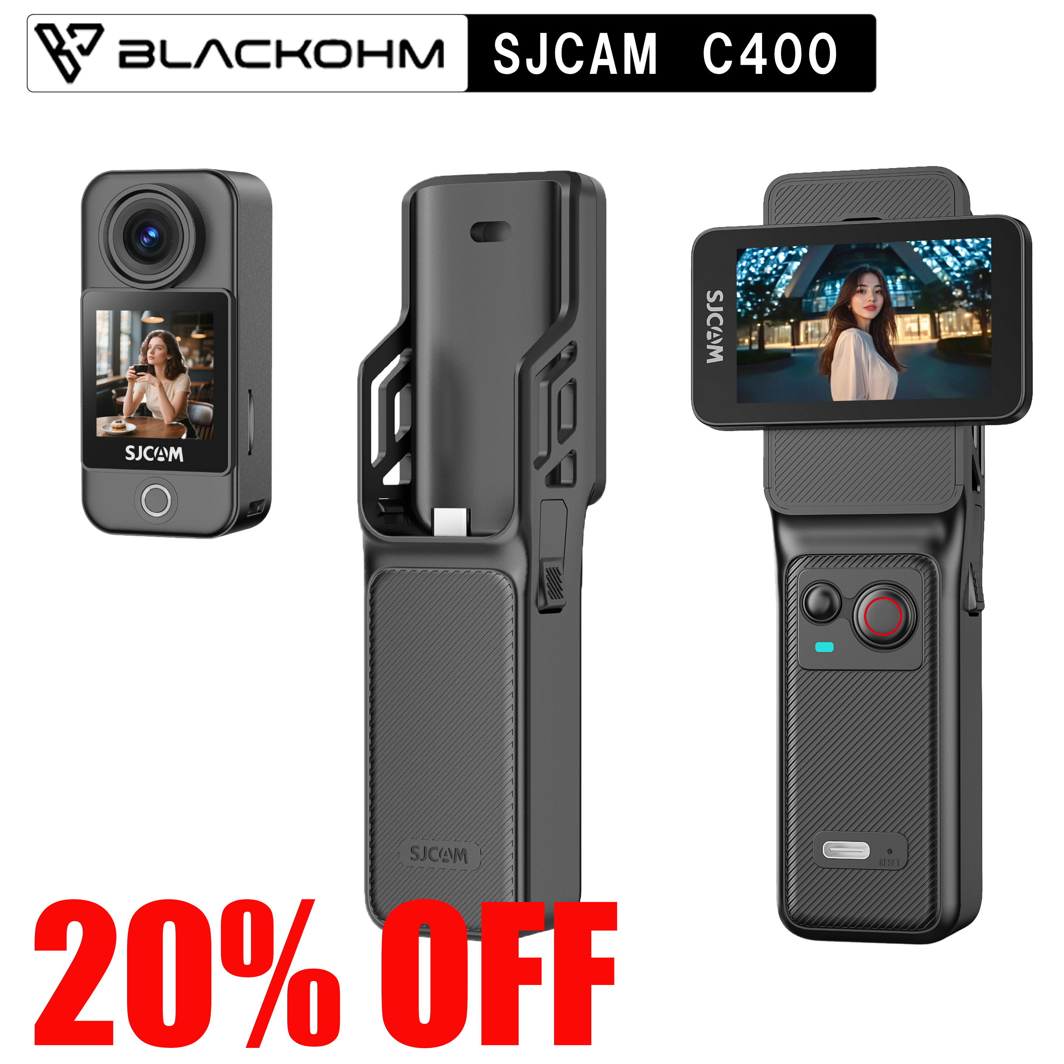 SJCAM C400 C400Pocket����� ��������󥫥�� 4K vlog����� �ɿ�30M 7���ֻ�³�Хåƥ� ���å������꡼�� 154�����ѥݥ��åȥϥ�ɥإ�� 6����֥����� POV����� 8�ܥ����०������֥�ܥǥ�����åӥǥ���������� ���� �������她�ȥ�å� ���ܸ��������դ�