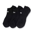 ニューエラ キャップ 靴下 NEW ERA ソックス ショート 3ペア ニューエラソックス スニーカーソックス NEWERA SOCKS ニューエラキャップ メンズ レディース キッズ ジュニア ユニセックス オールシーズン プレゼント 正規品 3足セット ブラック 11531692 14518171(4)