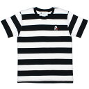 7ユニオン Tシャツ ボーダー 半袖 7UNION Skull & Rose Tee IPVW-015C ホワイト×ブラック