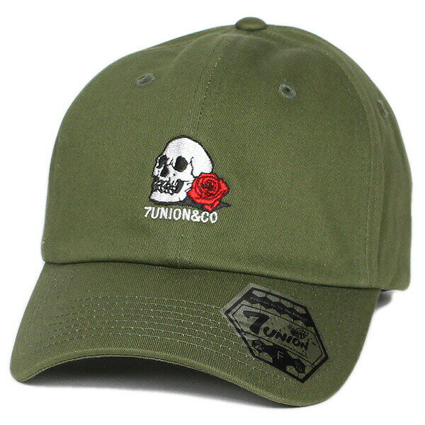 K戵X 7jI Lbv xgu Xq 7UNION Skull & Rose Bent Brim Cap IPVW-147 I[u