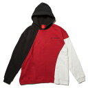 【2018年 春夏 新作】ナインルーラーズ パーカー NINE RULAZ Tri Color Hoodie フーディ メンズ NINE RULAZ LINE NRSS18-006 レッド