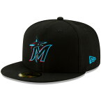 正規取扱店 ニューエラ キャップ 送料無料 メンズ レディース NEW ERA 59FIFTY MLB オンフィールド マイアミ・マーリンズ ゲーム ニューエラキャップ 帽子 ブラック チームカラー 55.8cm～63.5cm 13554993