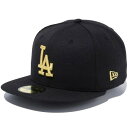 正規取扱店 ニューエラ キャップ NEWERA 59FIFTY ロサンゼルスドジャース キャップ ブラック×メタリックゴールド NEW ERA ニューエラキャップ 13562253