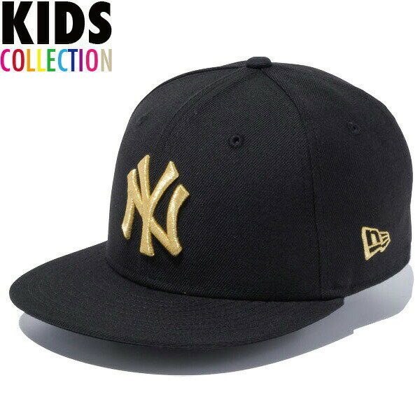 楽天BLACK STOREポイント2倍 正規取扱店 ニューエラ キッズ キャップ 帽子 送料無料 NEW ERA Youth 9FIFTY ニューヨーク・ヤンキース スナップバックキャップ CAP 帽子 子供用 キッズサイズ 男の子 女の子 誕生日 プレゼント ブラック ゴールド ワンサイズ 13565785