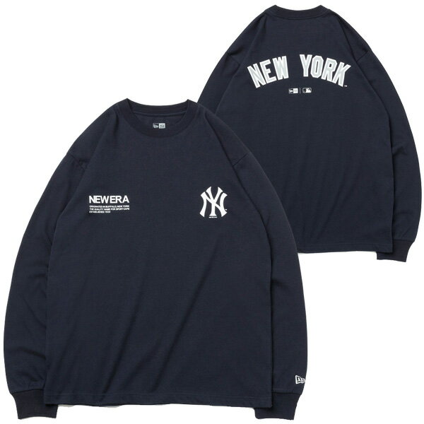 正規取扱店 ニューエラ キャップ 送料無料 NEW ERA 長袖 コットン Tシャツ MLB Apparel ニューヨーク ヤンキース レギュラーフィット メンズ レディース ネイビー S-XXL 13755420