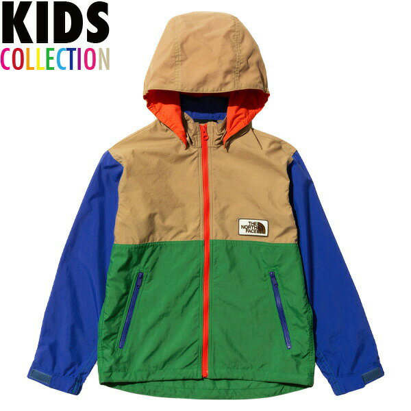 正規取扱店 ノースフェイス キッズ グランドコンパクトジャケット 送料無料 THE NORTH FACE Kids Grand Compact Jacket ウインドブレーカー 撥水加工 UVケア 男の子 女の子 誕生日 プレゼント マルチカラー3 MC 100-150サイズ NPJ22212