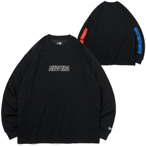 ニューエラ キャップ Tシャツ NEW ERA CAP 長袖 オーバーサイズド パフォーマンス Tシャツ Sleeve Line Performance Apparel ロンT メンズ レディース COOLERA 吸汗速乾 大きめ オーバーサイズ 国内正規 オールシーズン ブラック 黒 BLACK 14121998