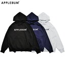 APPLEBUM アップルバム パーカー LOGO スウェットパーカー 刺繍ロゴ 17oz ヘビーウェイト 裏パイル プルオーバー フーディ 2520403 メ...