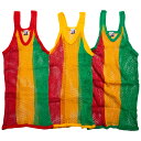 CRYSTAL クリスタル 網シャツ The Original English Mesh Vest ( STRING VEST ) アミシャツ ラスタカラー メ...