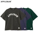 アップルバム Tシャツ APPLEBUM OLD BASEBALL T-SHIRT ヴィンテージ風 アーチロゴ ピグメント加工 半袖Tシャツ メンズ レディース 6.5オンス 古着風 ストリート ブランド おしゃれ プレゼント ギフト HS2511108