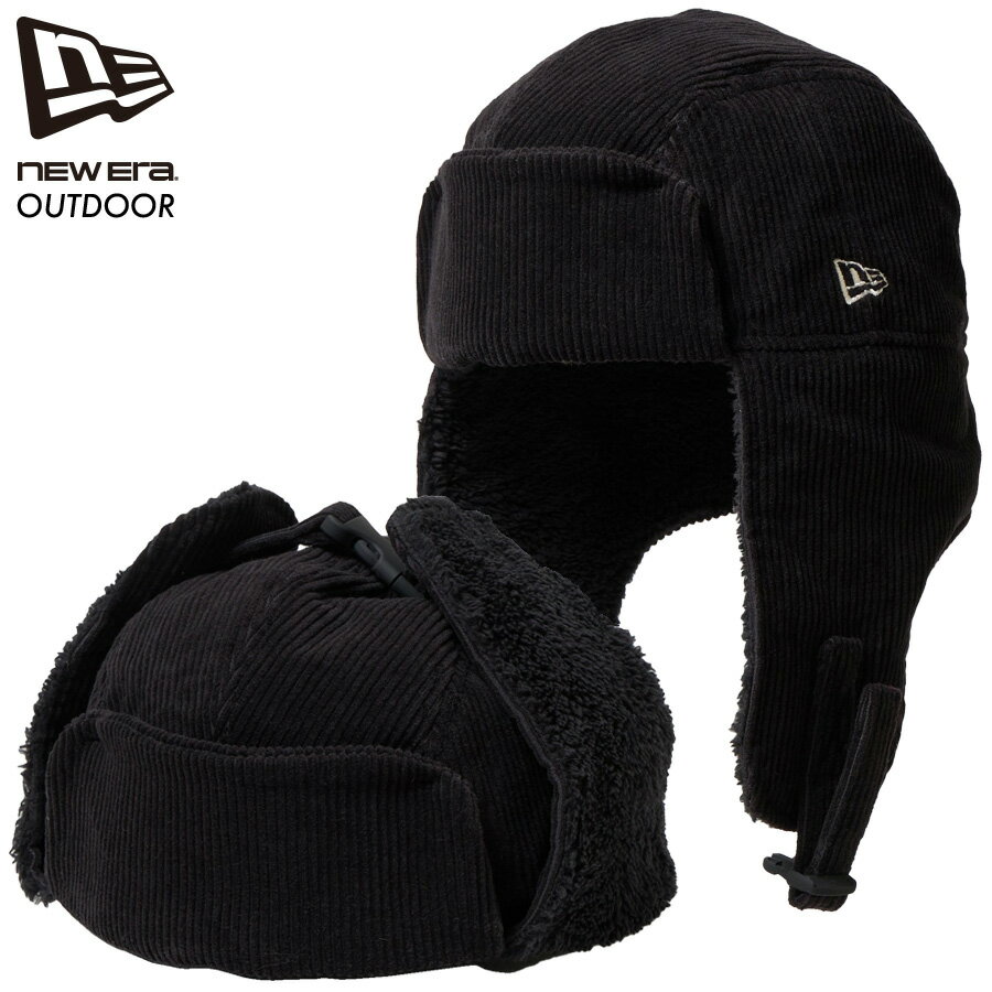 ニューエラ キャップ トラッパー コーデュロイ フリース NEW ERA 8W Corduroy Minkfleece フライトキャップ ブラック メンズ レディース 冬 帽子 ニューエラキャップ 防寒 耳当て 抗菌 アウトドア ウィンタースポーツ NEWERA Cap プレゼント ギフト 14668876