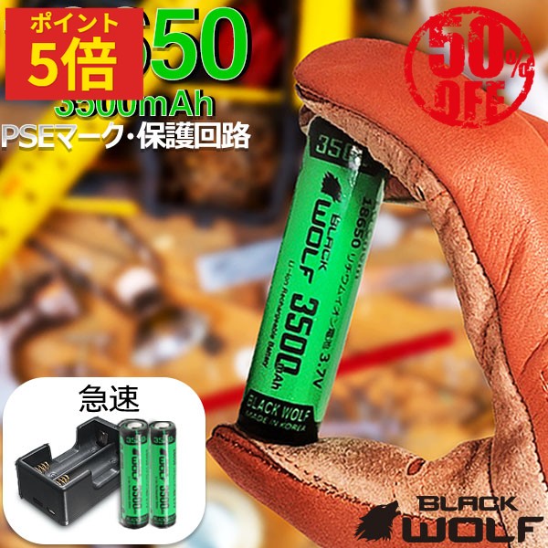 【ポイント5倍♪〜6/11(木)01:59迄】充電器セット 2本用 18650 電池 3500 mAh 充電器 急速 タイプc リチウムイオン電池 大容量 サムスン セル SUMSUNG SDI 18650バッテリー PSE 保護回路付き 5V2A usb充電 ケース 付き Li-2500QC
