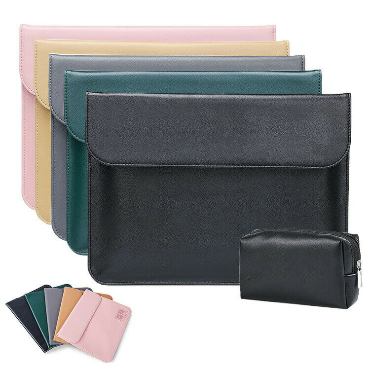 MacBook Pro 13インチ ケース/カバー 電源収納ポーチ付き スリーブ型 セカンドバッグ型 レザー マック..