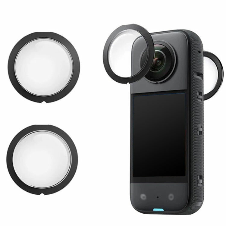 Insta360 X3 カメラレンズカバー レンズプロテクター カメラレンズ保護フィルム 粘着式レン ...