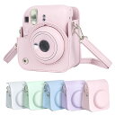 FUJIFILM instax mini 12 ケース カバー ショルダーストラップ付き PUレザー レディース 肩掛け カメラバッグ カメラケース おすすめ チェキケース インスタックスミニ12 チェキ ソフトケース 長さ調節可能 富士フイルム フジフイルム