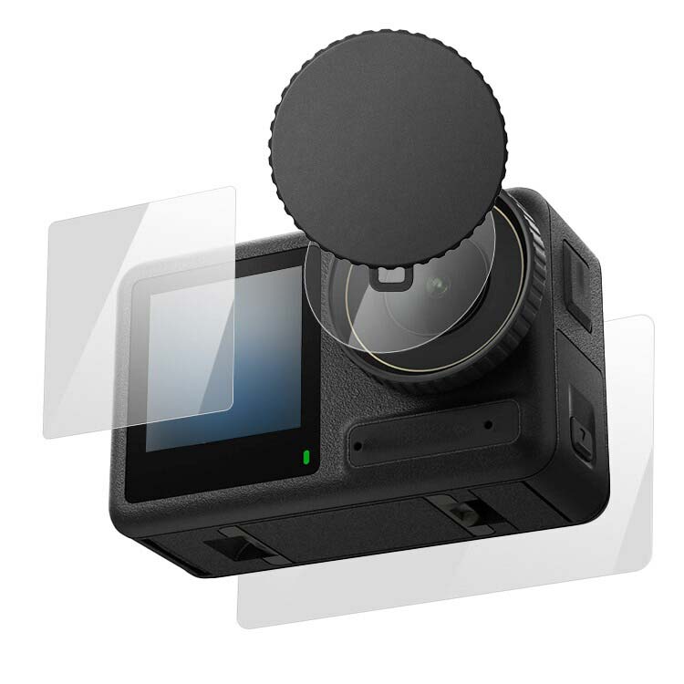 DJI Osmo Action 4 ガラスフィルム 強化ガラス レンズ保護フィルム+液晶保護フィルム ...