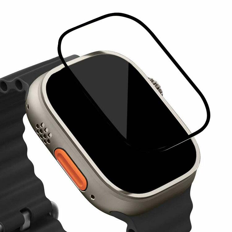 Apple Watch Ultra 2/1 KXtB KX tیveN^[/KX tB tی십KX SʕیtB AbvEHb` Eg2/1 49mm ˖h~ dx9H 2.5D EhGbWH tیtB