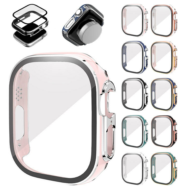 Apple Watch Ultra 2/1 P[X Jo[ 49mm bL KXiKXtBjt Sʕی tیP[X AbvEHb` Eg2/1 tB n[hP[X KXt